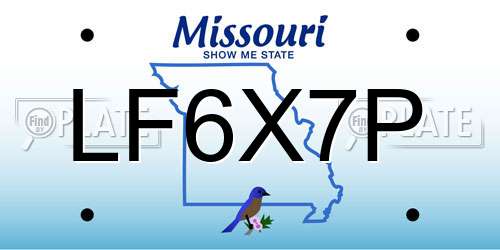 LF6X7P Missouri License Plate