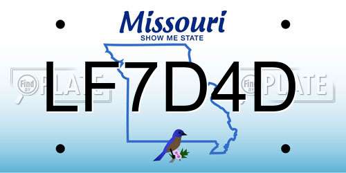 LF7D4D Missouri License Plate