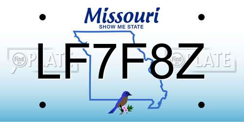 LF7F8Z Missouri License Plate