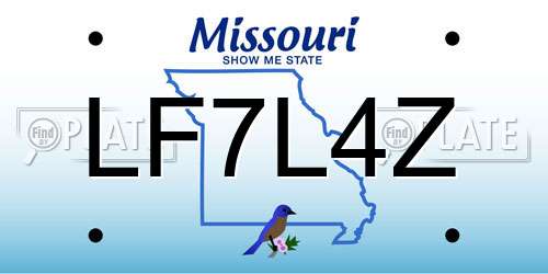 LF7L4Z Missouri License Plate