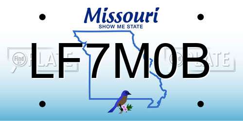 LF7M0B Missouri License Plate