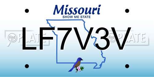 LF7V3V Missouri License Plate
