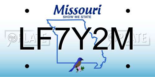 LF7Y2M Missouri License Plate