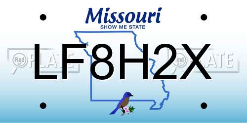 LF8H2X Missouri License Plate