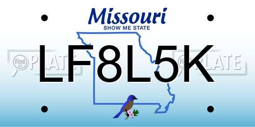 LF8L5K Missouri License Plate