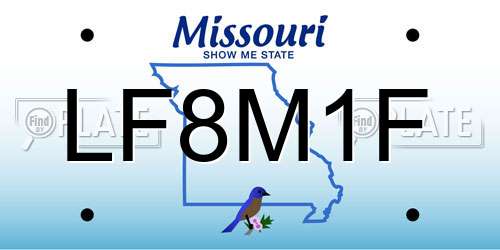LF8M1F Missouri License Plate