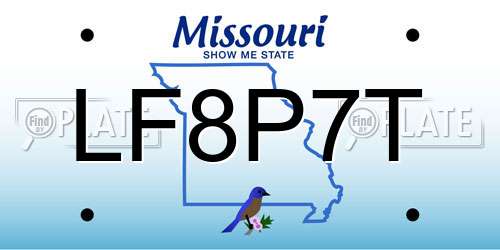 LF8P7T Missouri License Plate
