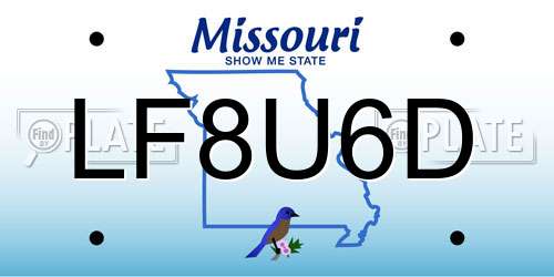 LF8U6D Missouri License Plate