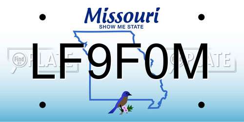 LF9F0M Missouri License Plate