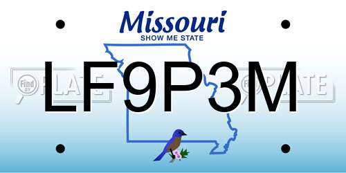 LF9P3M Missouri License Plate