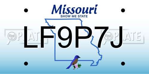 LF9P7J Missouri License Plate