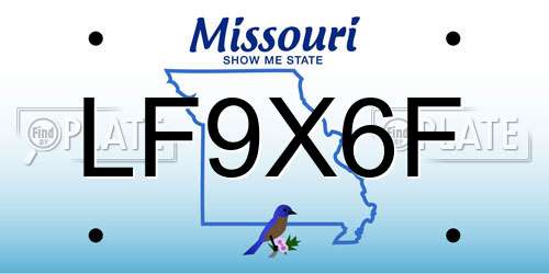 LF9X6F Missouri License Plate
