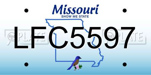 LFC5597 Missouri License Plate