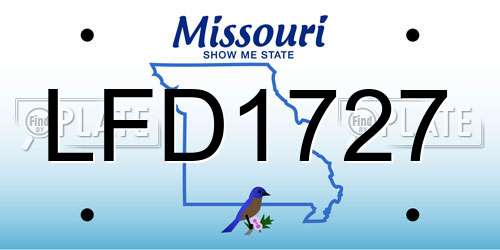 LFD1727 Missouri License Plate
