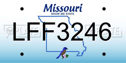LFF3246 Missouri License Plate