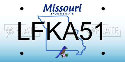 LFKA51 Missouri License Plate