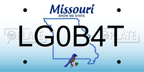 LG0B4T Missouri License Plate