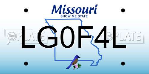 LG0F4L Missouri License Plate