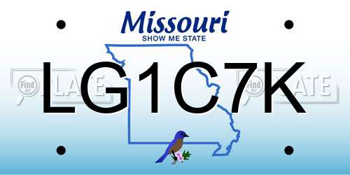 LG1C7K Missouri License Plate