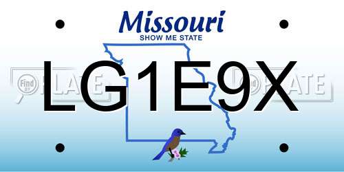 LG1E9X Missouri License Plate