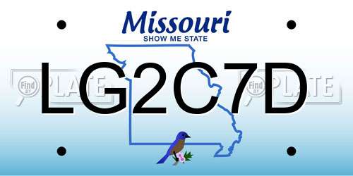 LG2C7D Missouri License Plate