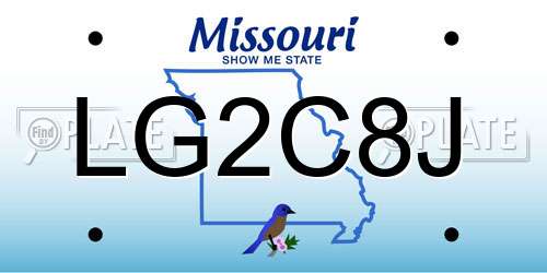 LG2C8J Missouri License Plate
