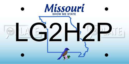 LG2H2P Missouri License Plate