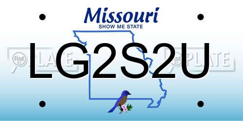 LG2S2U Missouri License Plate