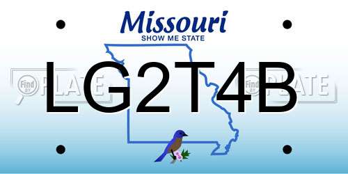 LG2T4B Missouri License Plate