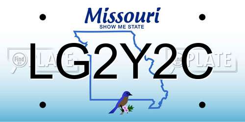 LG2Y2C Missouri License Plate