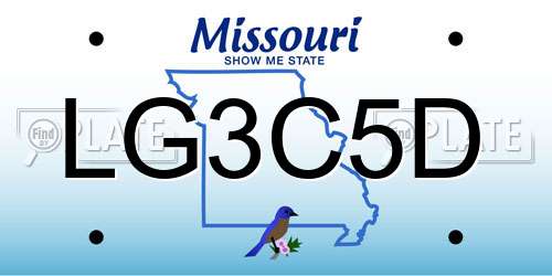 LG3C5D Missouri License Plate