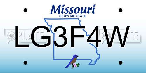 LG3F4W Missouri License Plate