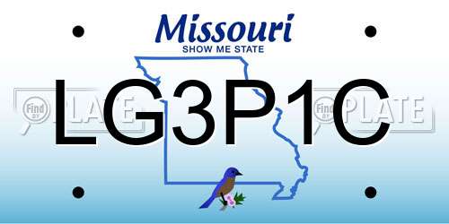 LG3P1C Missouri License Plate