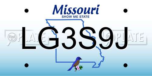 LG3S9J Missouri License Plate