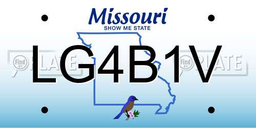 LG4B1V Missouri License Plate