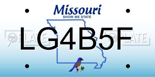 LG4B5F Missouri License Plate