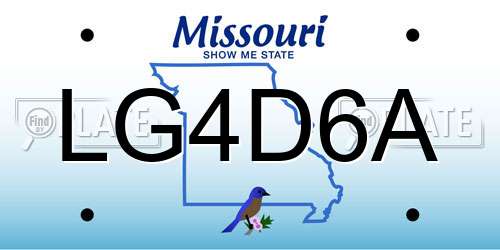 LG4D6A Missouri License Plate