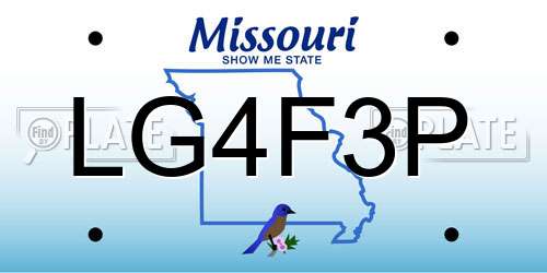LG4F3P Missouri License Plate