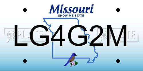 LG4G2M Missouri License Plate