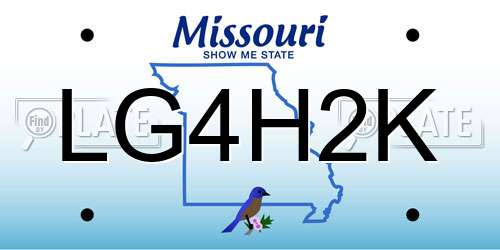 LG4H2K Missouri License Plate