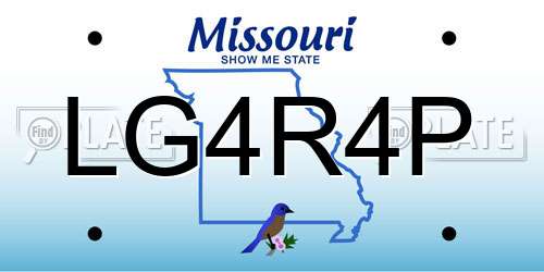 LG4R4P Missouri License Plate