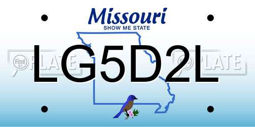 LG5D2L Missouri License Plate