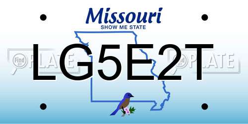 LG5E2T Missouri License Plate