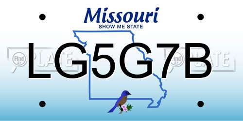 LG5G7B Missouri License Plate