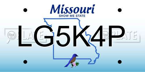 LG5K4P Missouri License Plate