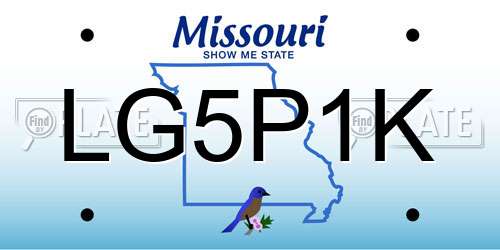 LG5P1K Missouri License Plate