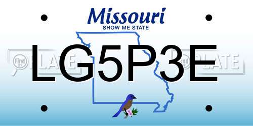 LG5P3E Missouri License Plate