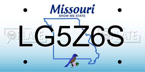 LG5Z6S Missouri License Plate