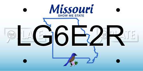 LG6E2R Missouri License Plate