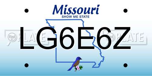 LG6E6Z Missouri License Plate
